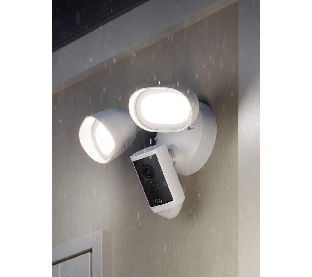 RING Floodlight Cam Pro (2nd Gen) Wired Retinal 4K WiFi Security Camera - White image number 4 of 5