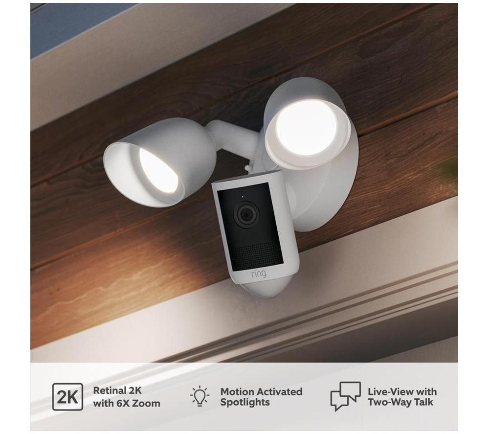 RING Floodlight Cam (2nd Gen) Retinal 2K WiFi Security Camera - White image number 2 of 3