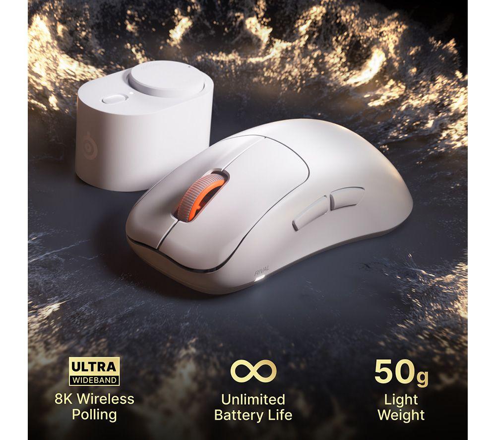 STEELSERIES Rival Pro Mini Wireless Optical Gaming Mouse - White image number 5 of 6
