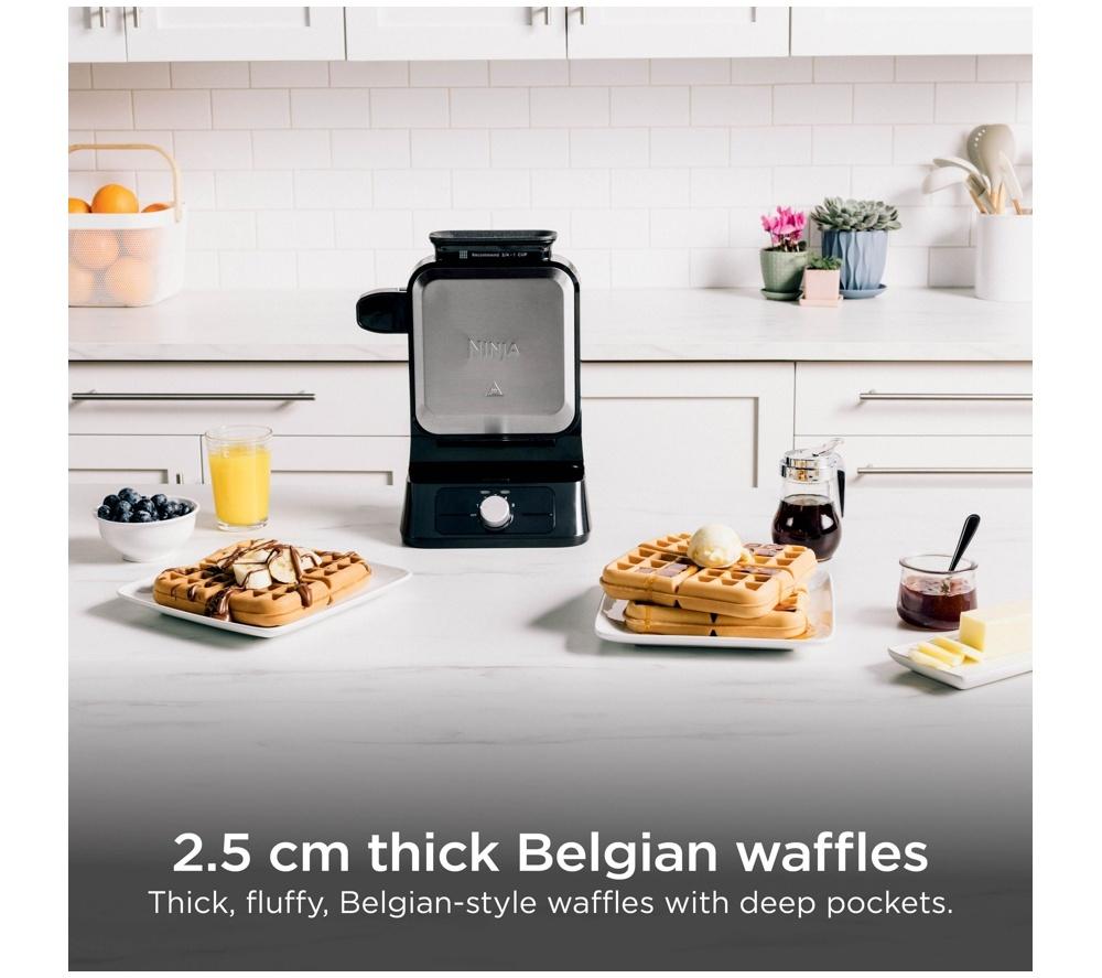 NINJA BW1000UK Belgian Waffle Maker - Black & Silver image number 3 of 11