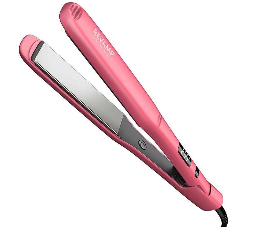 REVAMP Wide Ultra X Shine Ceramic Hair Straightener - Pink image number 2 of 5