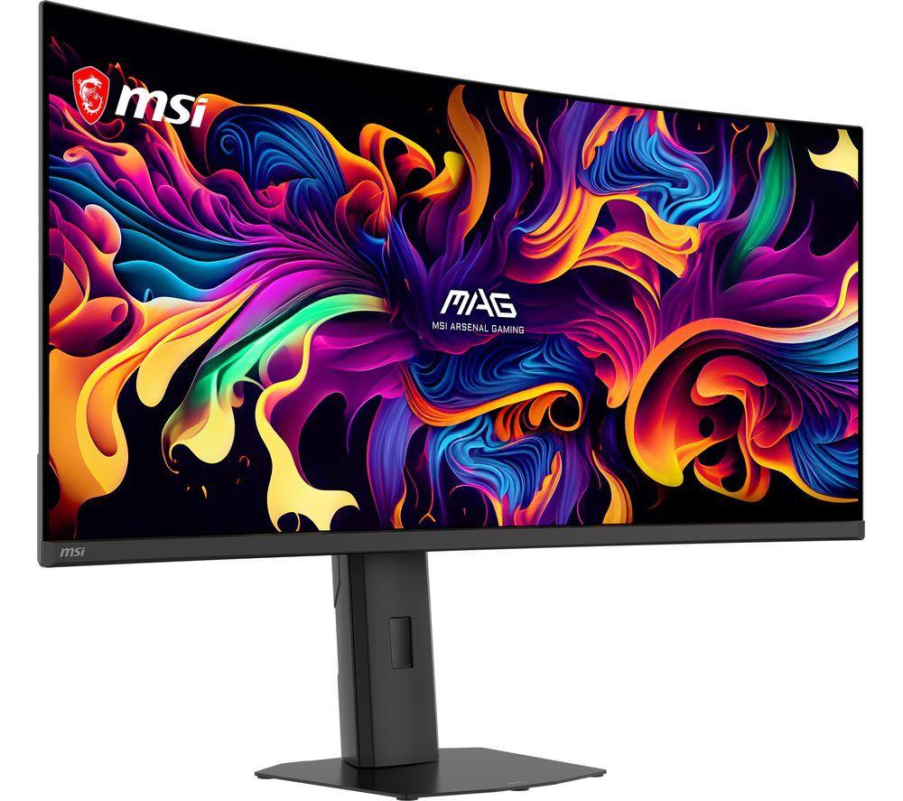 MSI MAG 341CQP QD-OLED X28 Ultra-Wide Quad HD 34" Curved Gaming Monitor - Black image number 2 of 16