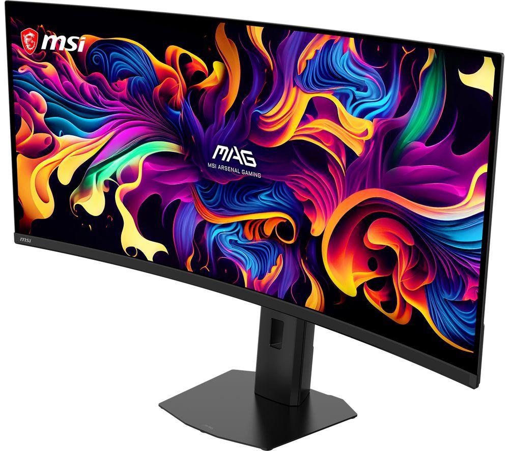 MSI MAG 341CQP QD-OLED X28 Ultra-Wide Quad HD 34" Curved Gaming Monitor - Black image number 3 of 16