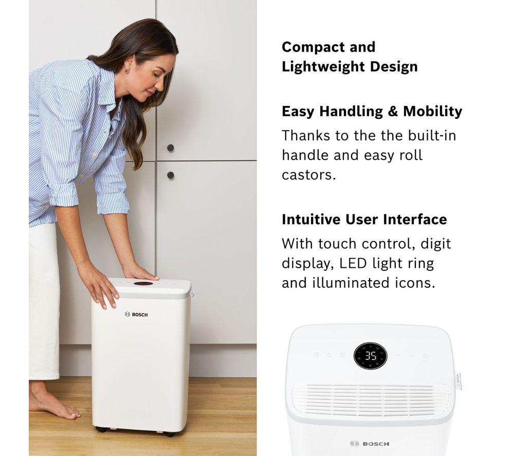 BOSCH Dry 2000 12-litre Portable Dehumidifier with 2-in-1 Filter - White image number 8 of 10