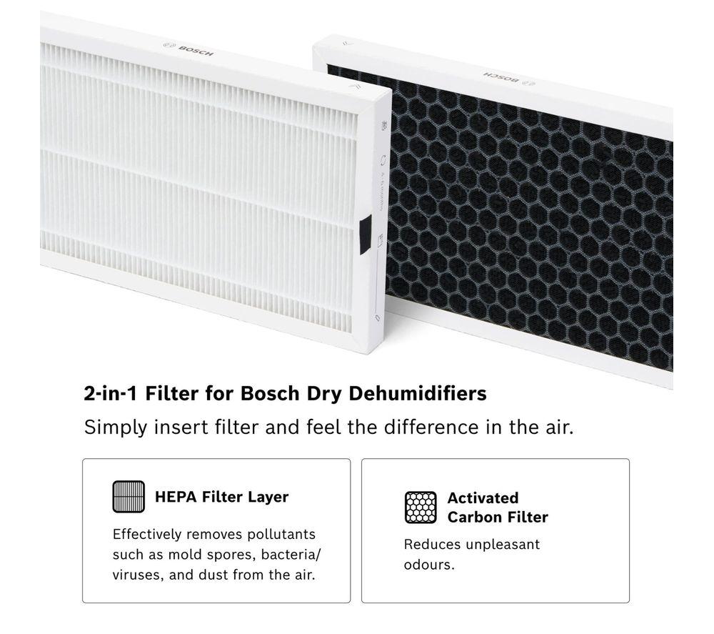 BOSCH Dry 2000 12-litre Portable Dehumidifier with 2-in-1 Filter - White image number 9 of 10