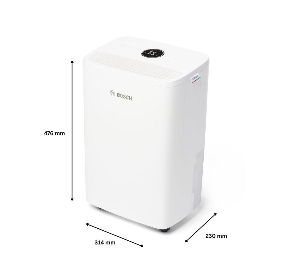 BOSCH Dry 2000 12-litre Portable Dehumidifier with 2-in-1 Filter - White image number 10 of 10