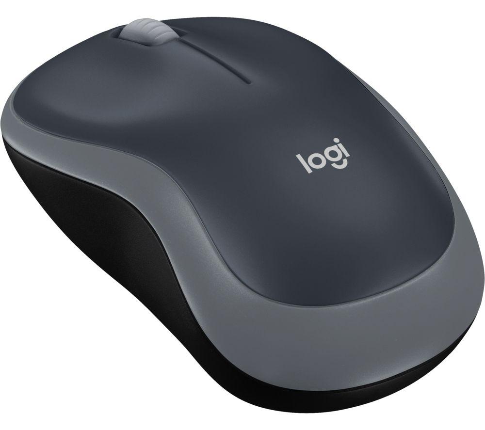 LOGITECH M185 Wireless Optical Mouse - Grey, Silver/Grey