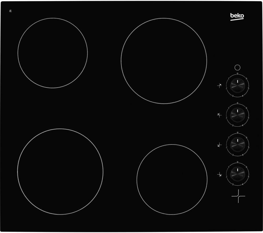 BEKO HIC64102 58 cm Electric Ceramic Hob - Black, Black