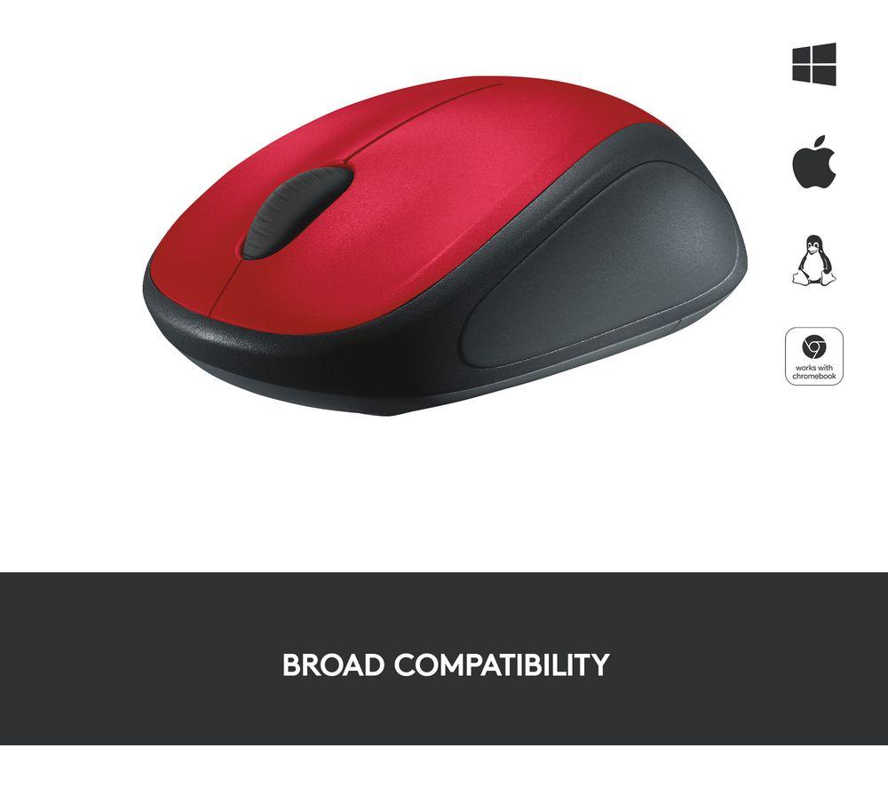 LOGITECH M235 Wireless Optical Mouse - Red image number 3 of 7