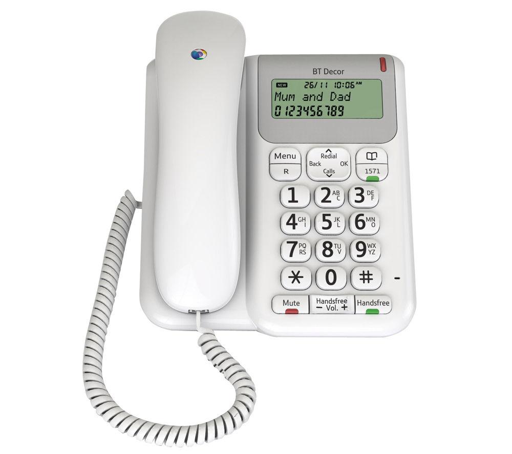 BT Dcor 2200 Corded Phone, White