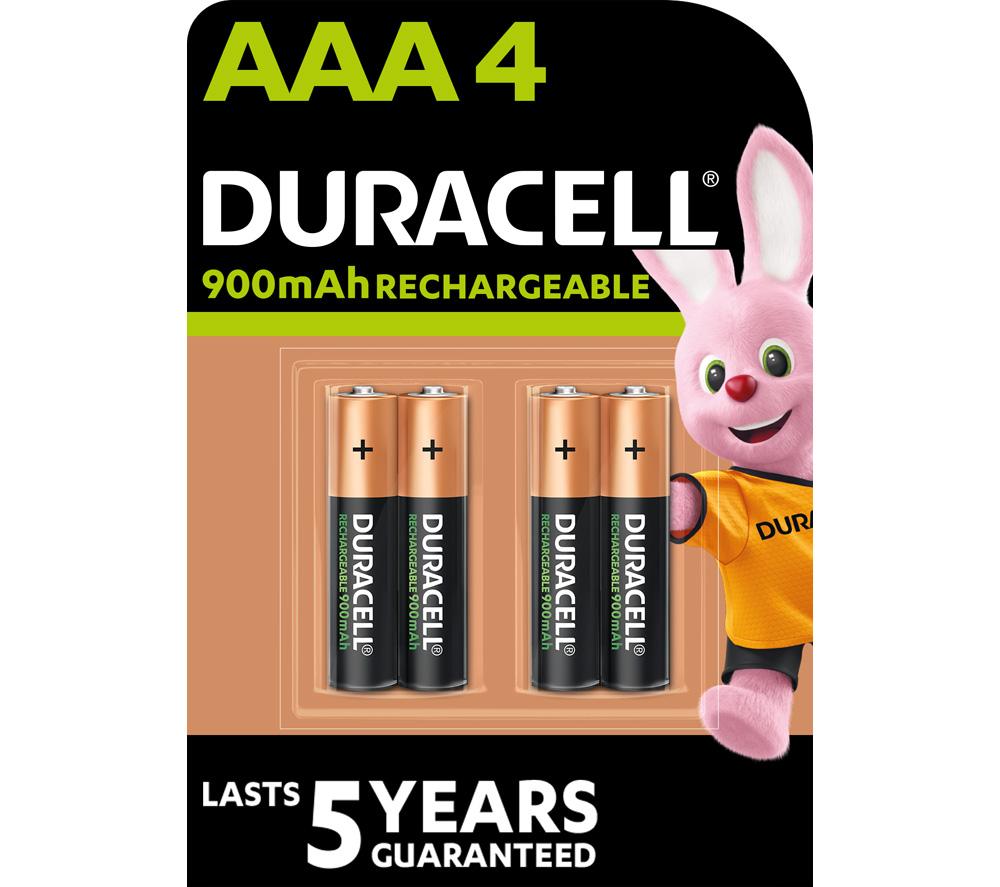 DURACELL HR03/DX2400 Stay Charged AAA Rechargeable Batteries - Pack of 4