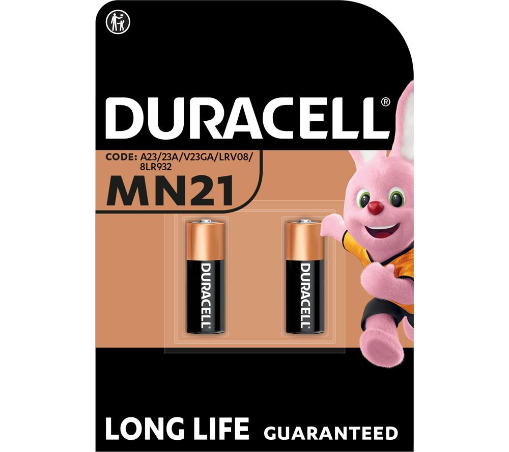 Duracell Specialty Alkaline MN21 Battery 12V, Pack of 2 (A23 / 23A / V23GA / LRV08 / 8LR932) Suitable for use in Remote Controls, Wireless doorbells and Security Systems (A23/MN21)