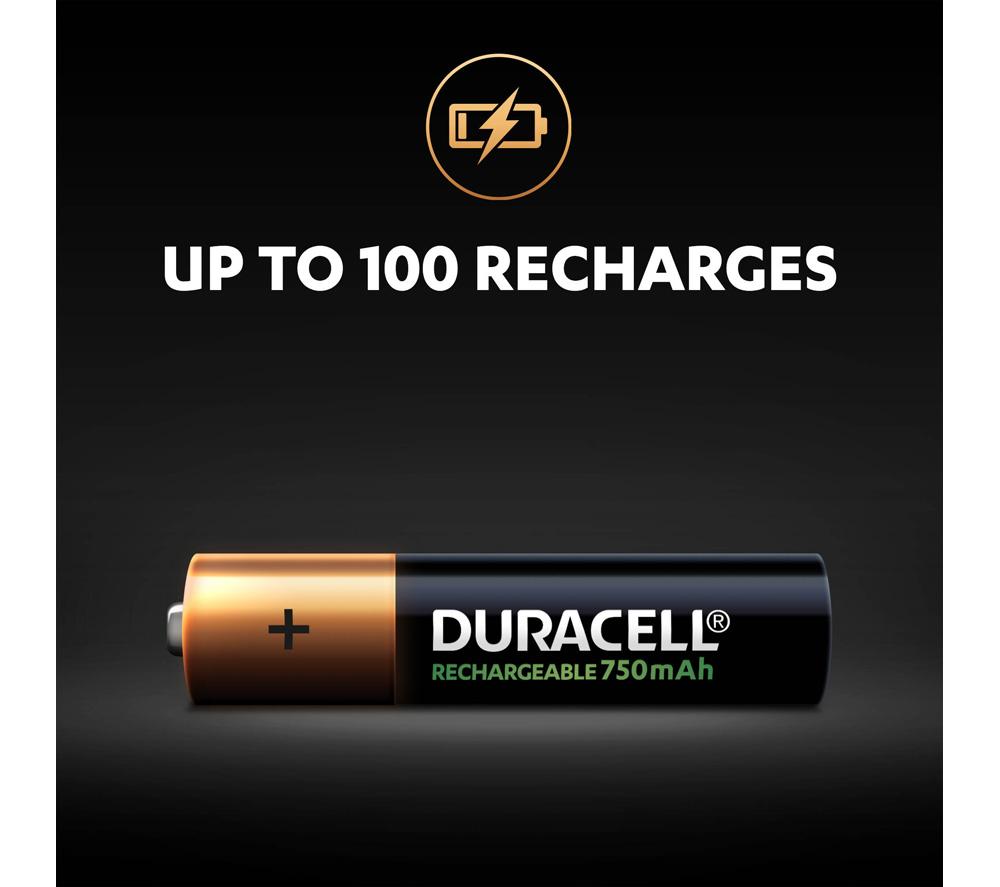 DURACELL HR03/DC2400 AAA NiMH Rechargeable Batteries - Pack of 4 image number 4 of 7