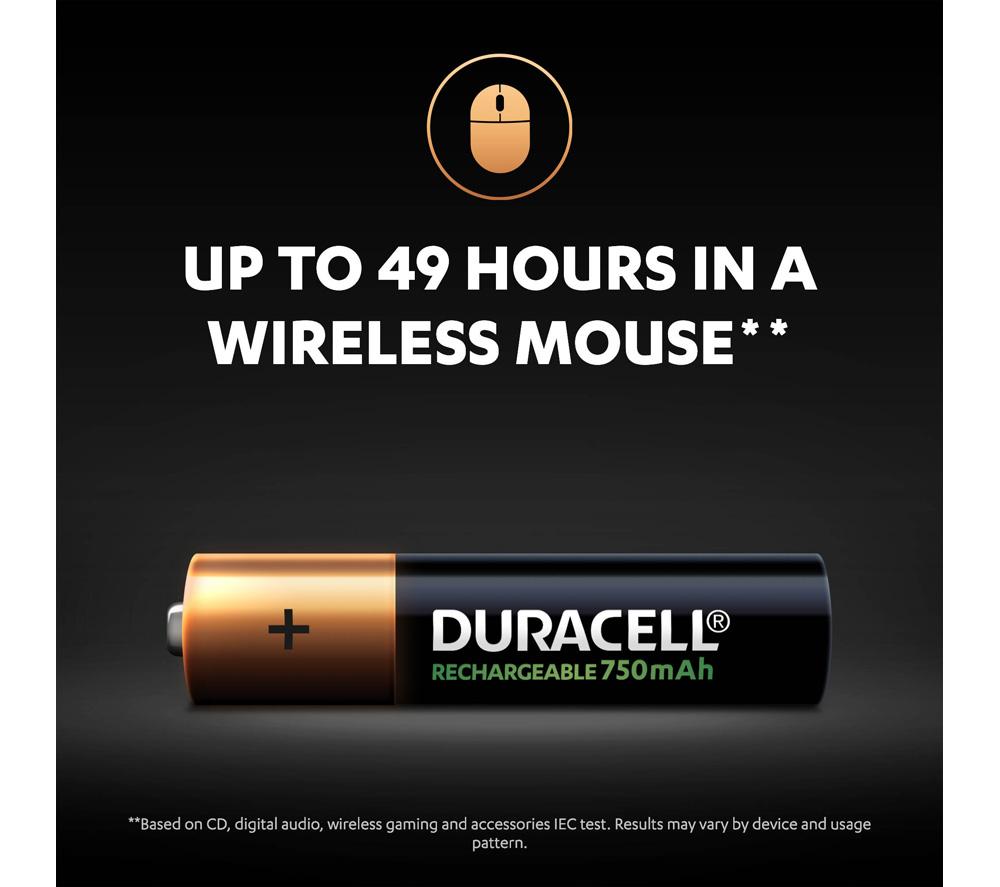 DURACELL HR03/DC2400 AAA NiMH Rechargeable Batteries - Pack of 4 image number 5 of 7