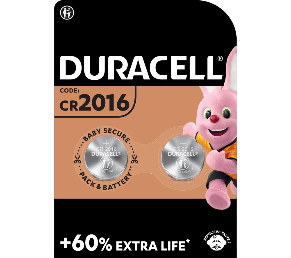 Duracell DL2016 CR2016 Lithium Coin Cell Batteries, 2 in a pack