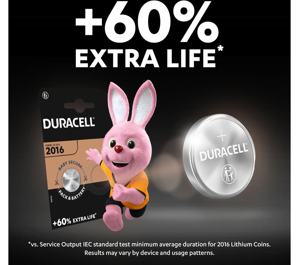 DURACELL 2016 DL2016/CR2016 Lithium Batteries - Pack of 2 image number 2 of 7