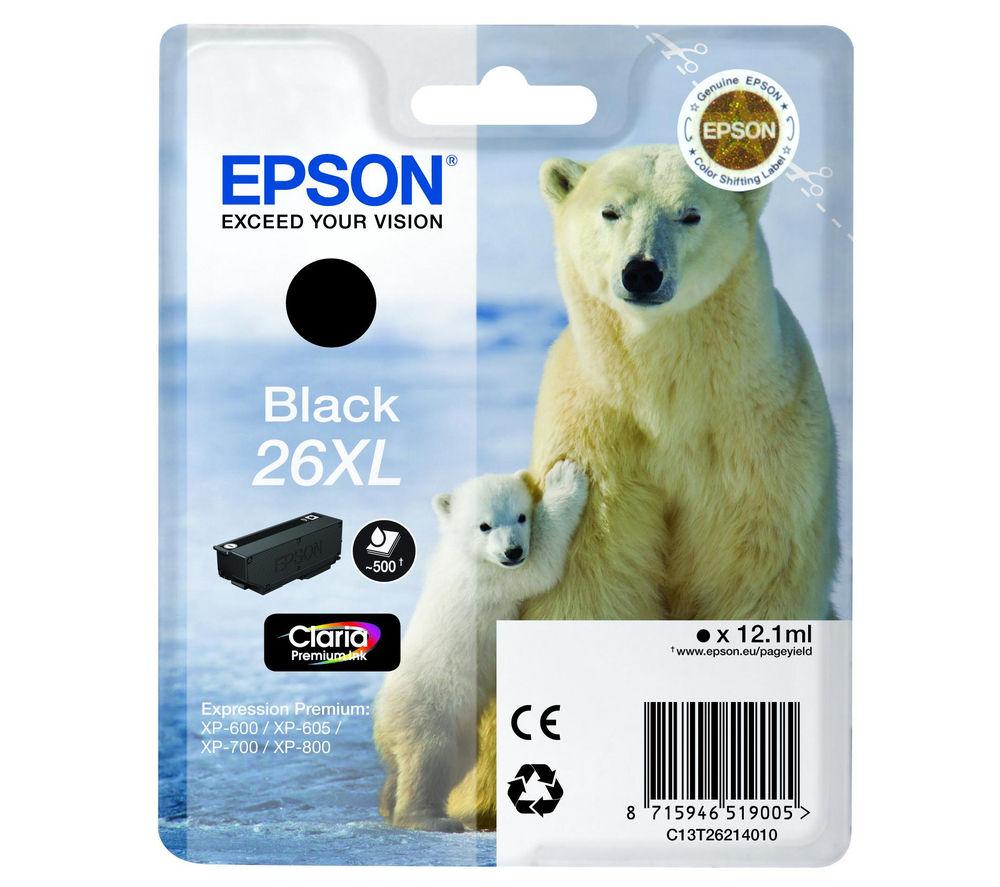 Epson C13T26214012 (26XL) Ink cartridge black, 500 pages, 12ml