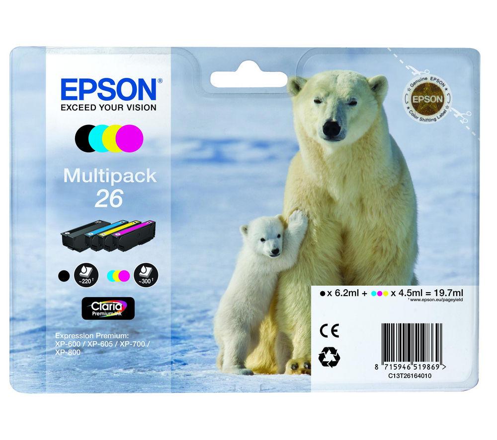 EPSON Polar Bear T2616 Cyan, Magenta, Yellow & Black Ink Cartridges - Multipack, Black & Tri-colour