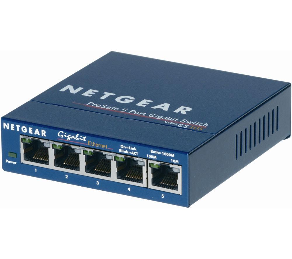 NETGEAR ProSafe GS105 Network Switch - 5-port, Blue
