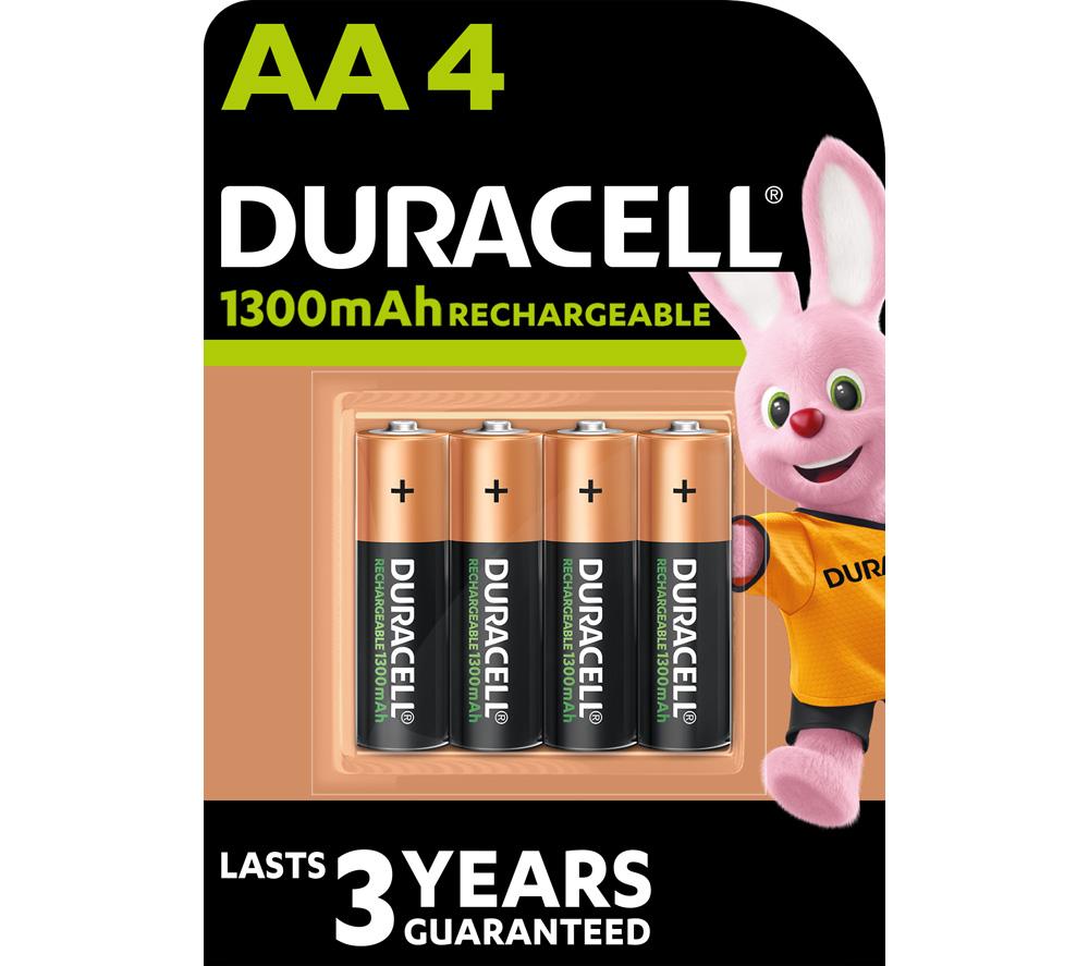 DURACELL AA NiMH 1300mAh Rechargeable Batteries - Pack of 4