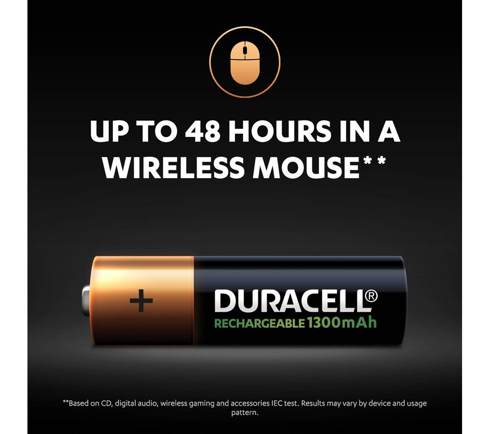 DURACELL AA NiMH 1300mAh Rechargeable Batteries - Pack of 4 image number 5 of 8
