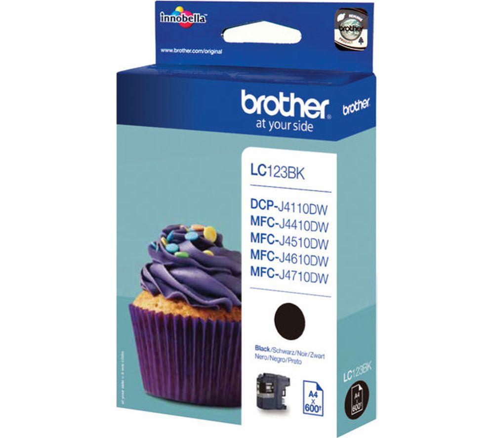 Brother LC-123BK Inkjet Cartridge, Black, Single Pack, Standard Yield, Includes 1 x Inkjet Cartridge, Brother Genuine Supplies