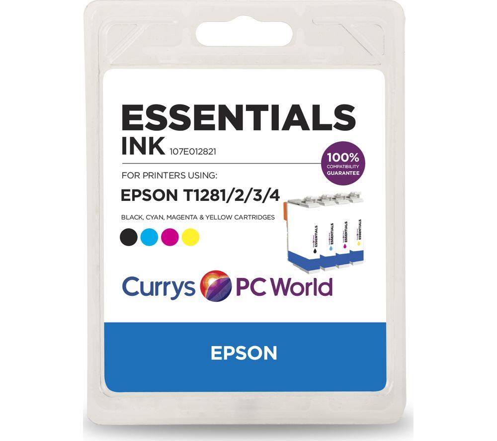 Essentials E128 Cyan Magenta Yellow Black Epson Ink Cartridges Multipack Black Tri Colour