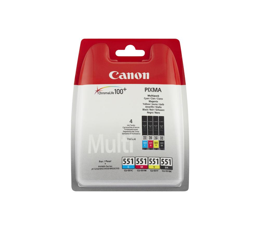 Click to view product details and reviews for Canon Cli 551 Cyan Magenta Yellow Black Ink Cartridges Multipack Black Tri Colour.