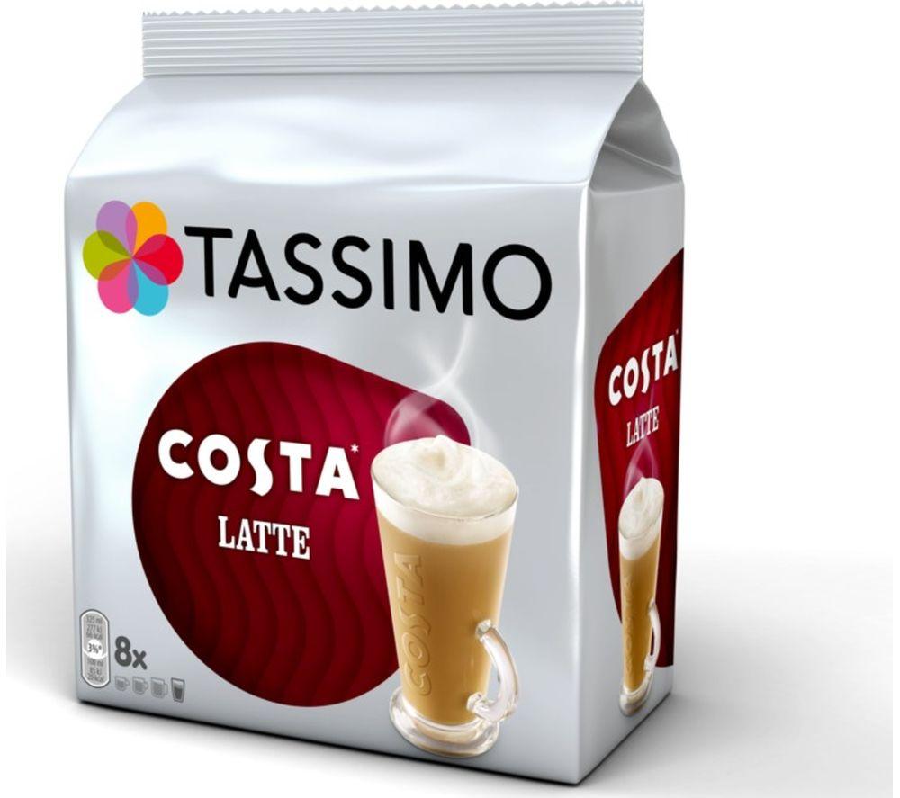 TASSIMO Costa Latte T Discs - Pack of 8, Silver/Grey