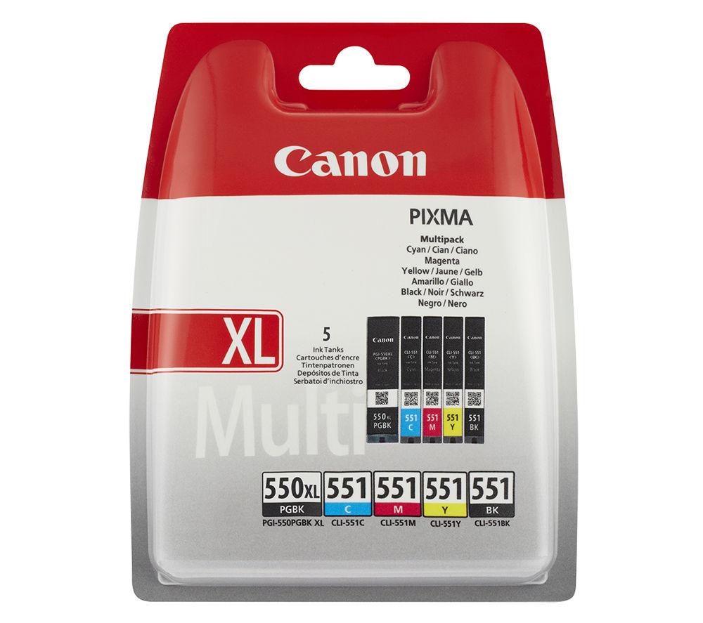 CANON PGI-550XL/CLI-551 Cyan, Magenta, Yellow & Black Ink Cartridges - Multipack, Magenta,Yellow,Black,Cyan