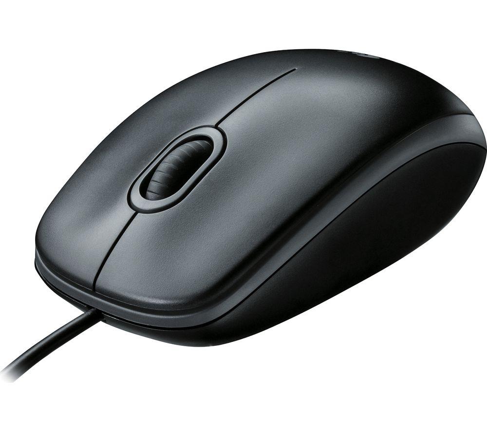 Logitech B100 Optical USB Ambidextrous Mouse for Windows, Mac and Linux - Black + Logitech K120 Keyboard for Windows and Linux - QWERTY, UK Layout