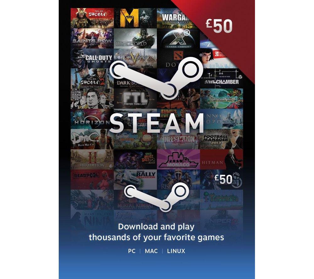STEAM Wallet Card - &pound;50