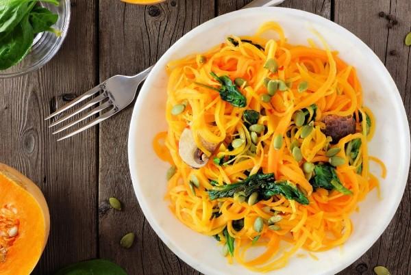 a plate of spiralized vegetables