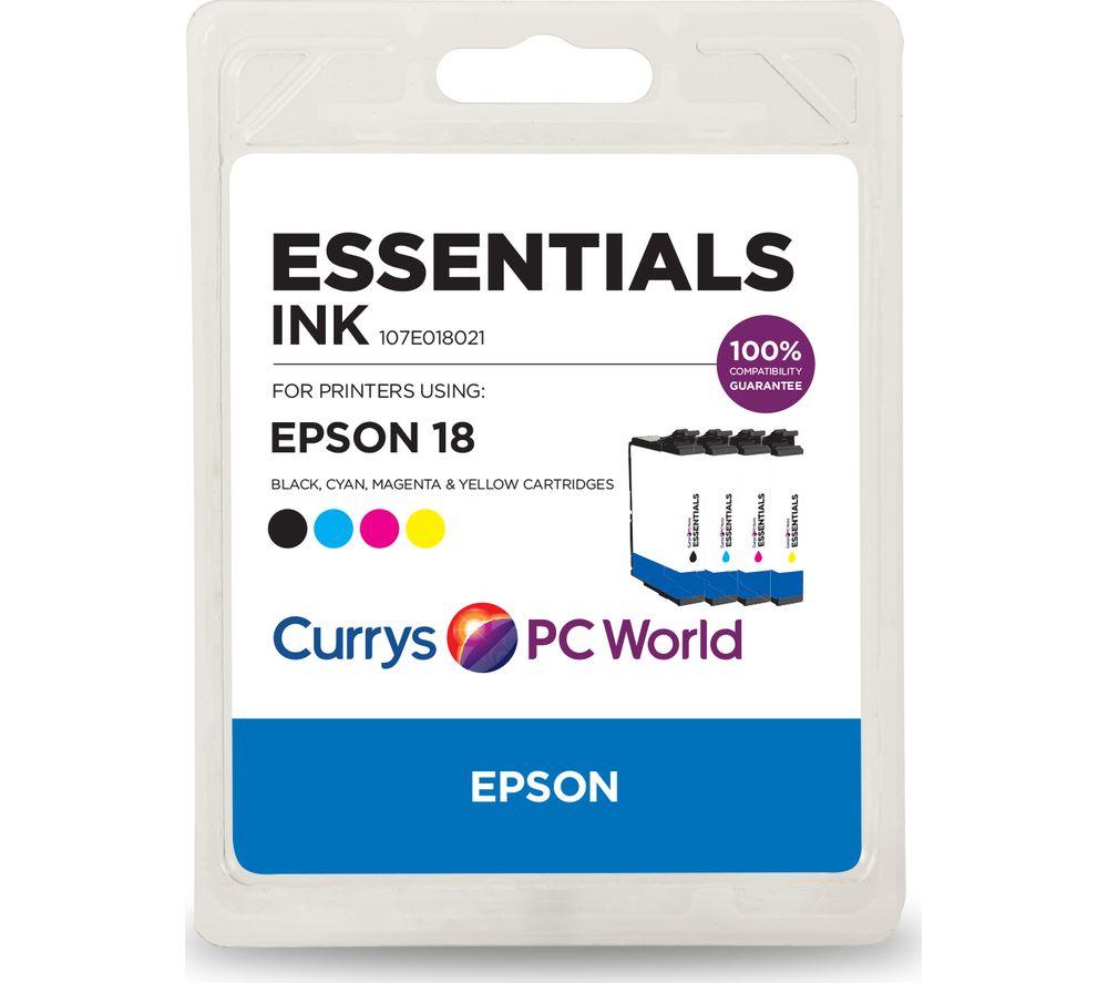 Essentials E18 Tri Colour Black Epson Multipack Ink Cartridges Black Tri Colour