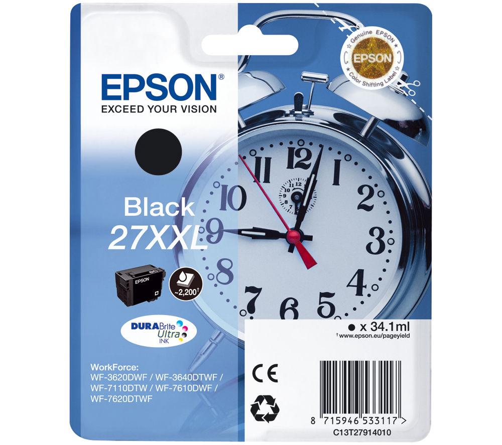 EPSON Alarm Clock 27XXL Black Ink Cartridge, Black