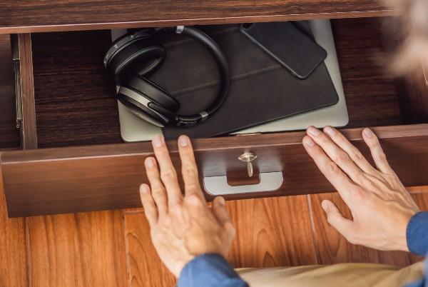 hiding electronics in a drawer