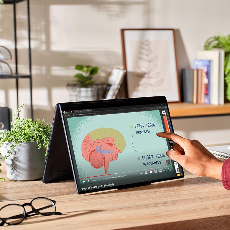 Watching a video on a Lenovo Yoga 9