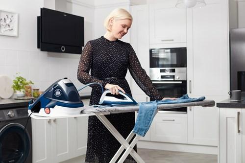 woman ironing