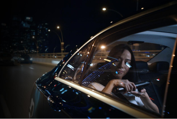 dyson corrale hair straightener used in a car