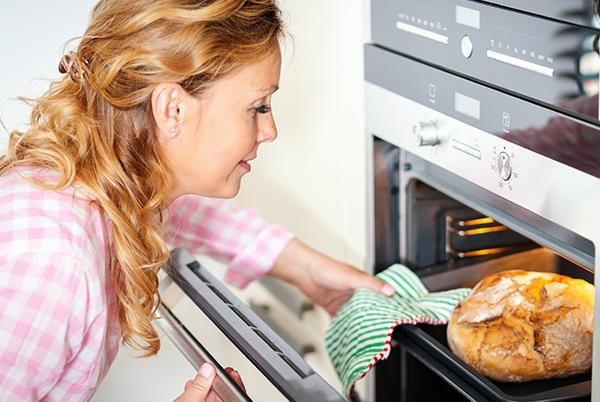 woman baking bread