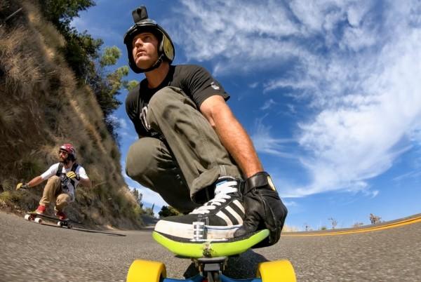 man skateboarding with gopro fusion