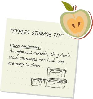 a note with a picture of an apple and a note