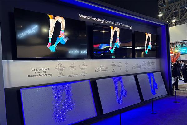 a display of a display with a blue light on it at ces 2025