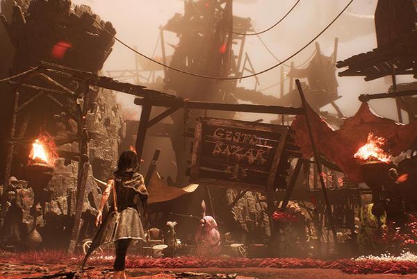 a video game scene with a woman standing in front of a fire clair obscur expedition 33