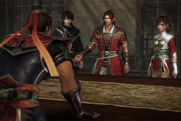 a screenshot from dynasty warriors origins showing a war council
