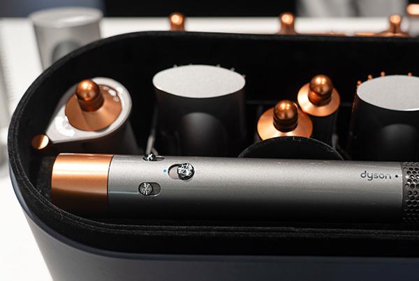 a close up of a dyson airwrap in its case