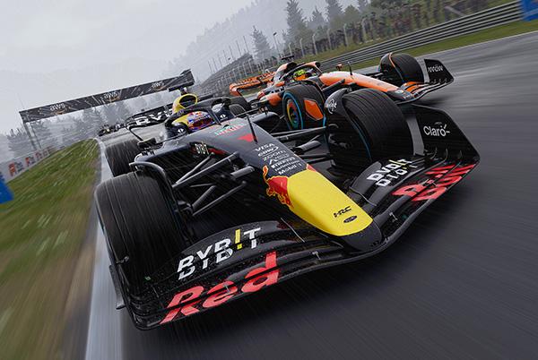 ea sports f1 24 red bull mclaren wet track