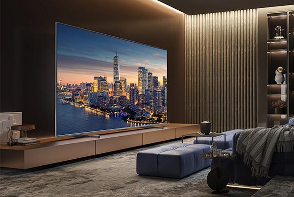 Hisense ULED TV dark lounge angle