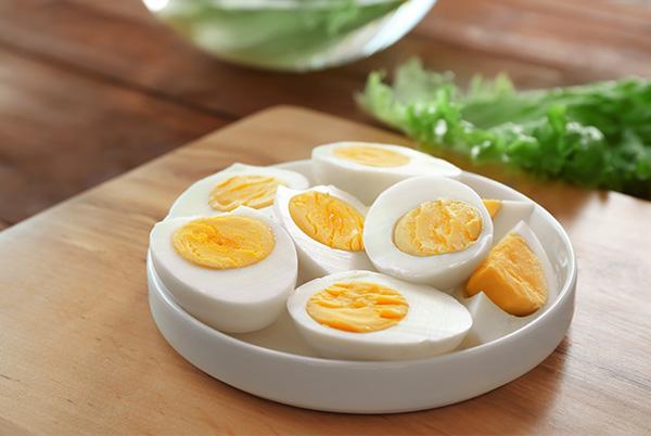 Hard boiled eggs plate kitchen countertop