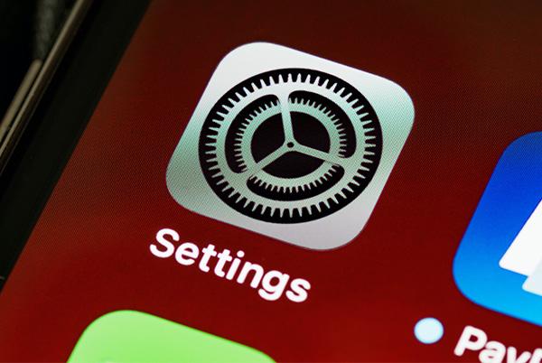 iPhone screen Settings app